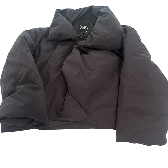 NWT Zara Cropped Black Puffer Jacket - Picture 1 of 6